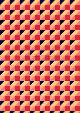 几何红黄背景图片素材_浓郁重彩红黄蓝色几何无缝pattern背景