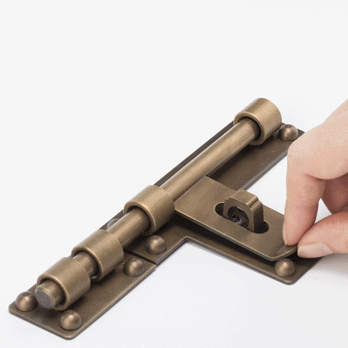 门插销门扣门栓大门插锁纯铜老式大号门闩仿古木门明装加长门拴防盗