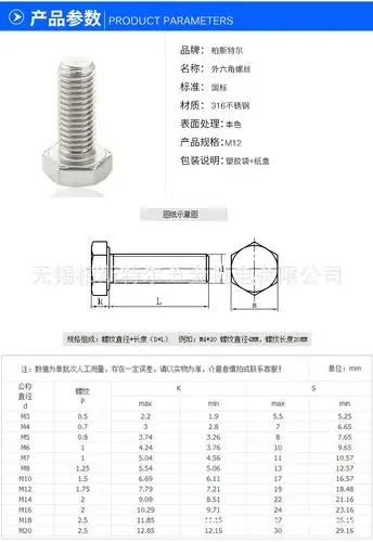 不锈钢外六角螺栓_不锈钢外六角螺栓外六角螺丝m12*20/25/30/35/40-20