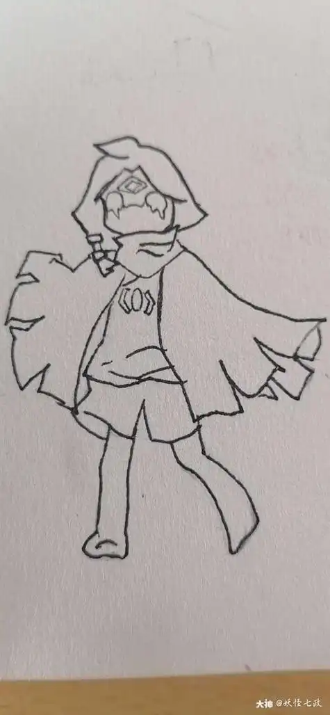 光遇简笔画 光之子一.