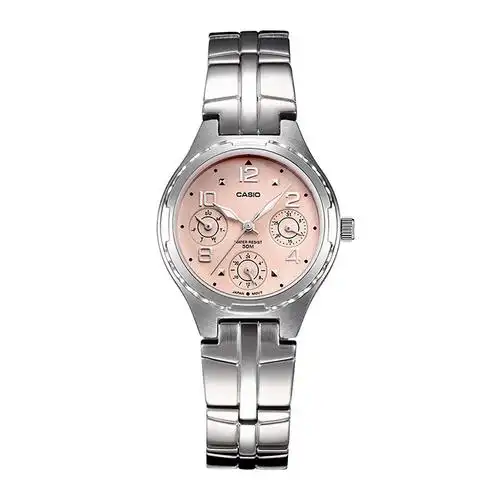 casio卡西欧石英表女日韩品牌时尚休闲不锈钢带石英女士表ltp2064a4a