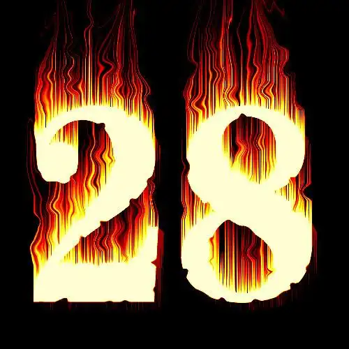 求ps大神做火焰数字:28 最好做出几个不同的!谢谢!