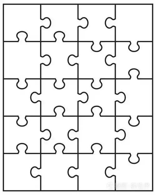 白色拼图的不同部分的无缝插图