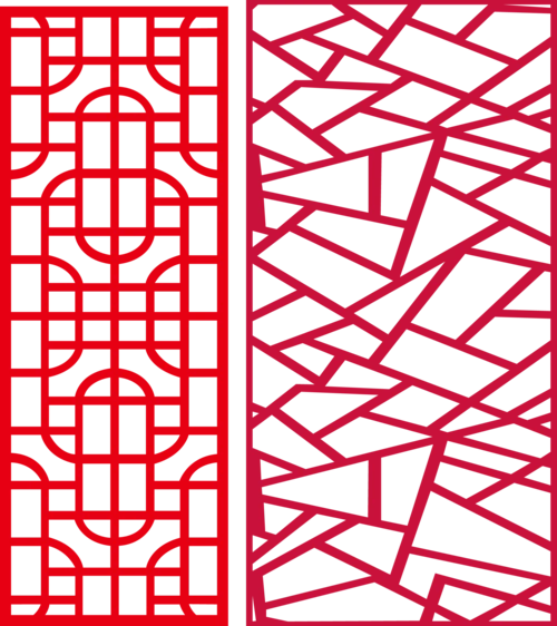 中式花格屏风边框雕花窗格