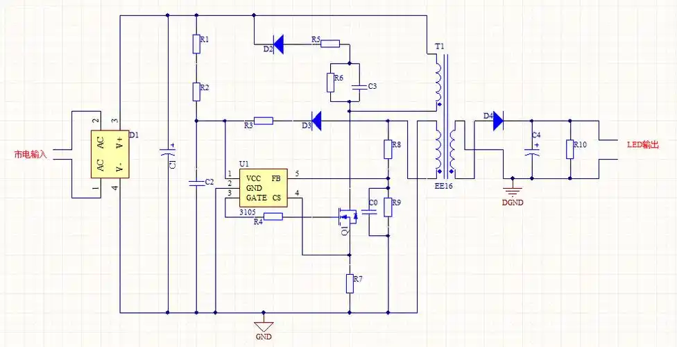 基于bp3105的7w-led驱动电源