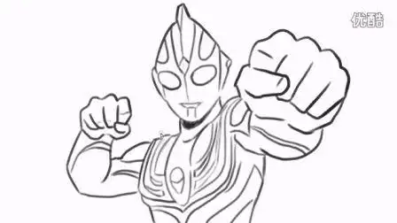 迪加奥特曼全身简笔画