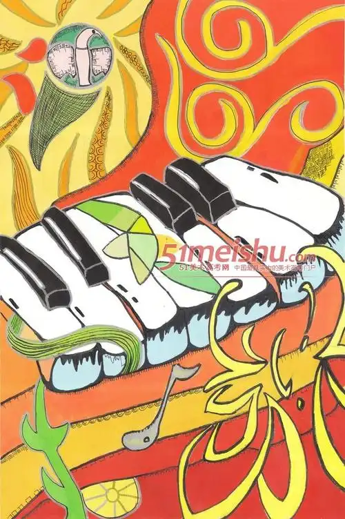 色彩装饰画学生作品欣赏020