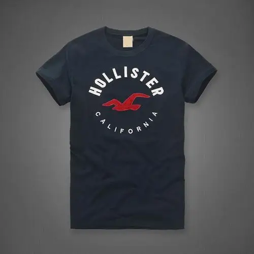美国时尚hco男潮牌正品hollister男装af短袖t恤圆领纯棉贴布简约t