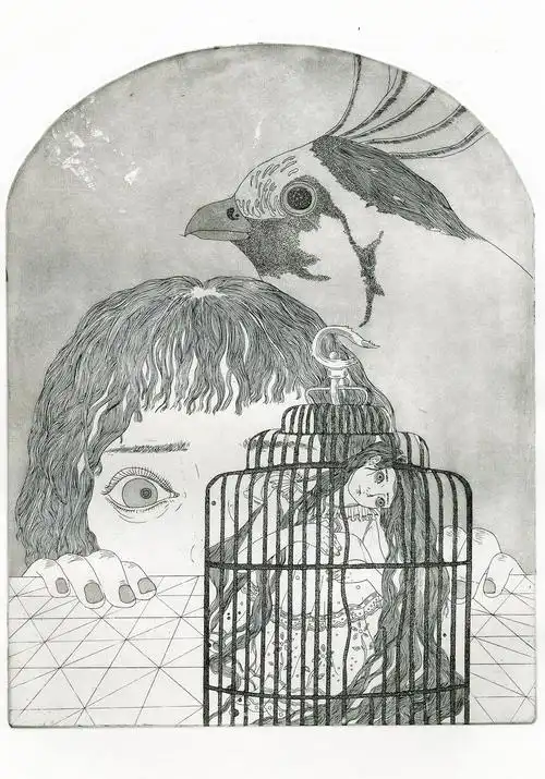 蓝色的系列铜版画