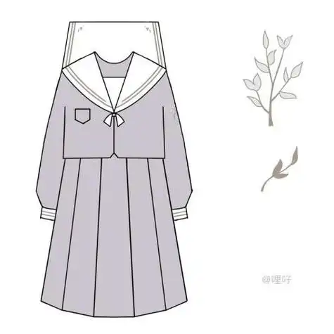 日本校服简笔画最漂亮的裙子