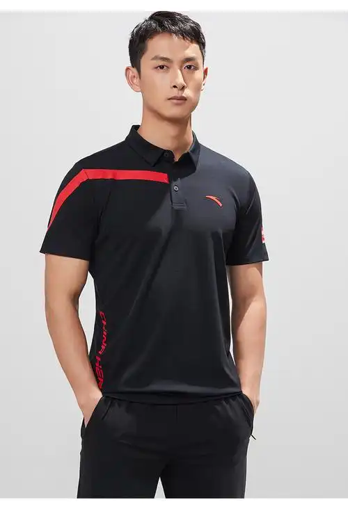 安踏男士短袖polo衫2022夏季新款修身翻领商务运动上衣休闲短t官方