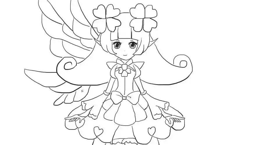 小花仙之四叶草精灵王岚儿童卡通简笔画