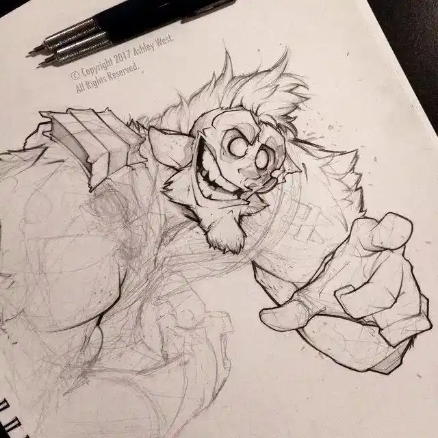 美国漫画家 | 阿什利·韦斯特 | 绘画手稿 . 来自米娅_阿旦 - 微博