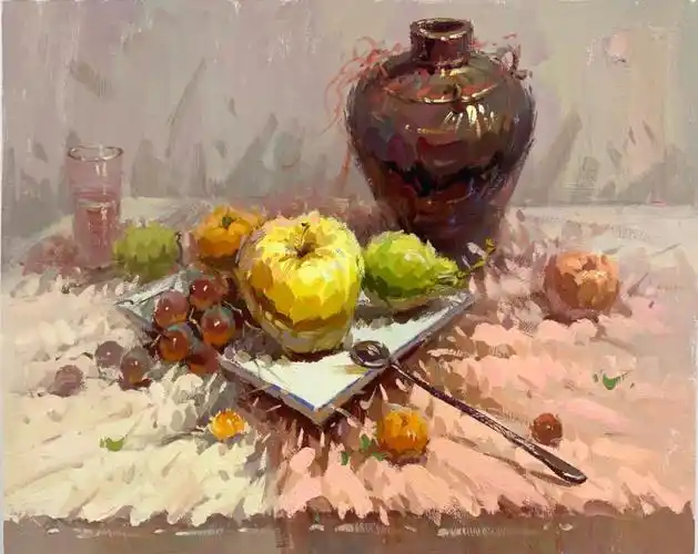 联考色彩静物红布重色罐