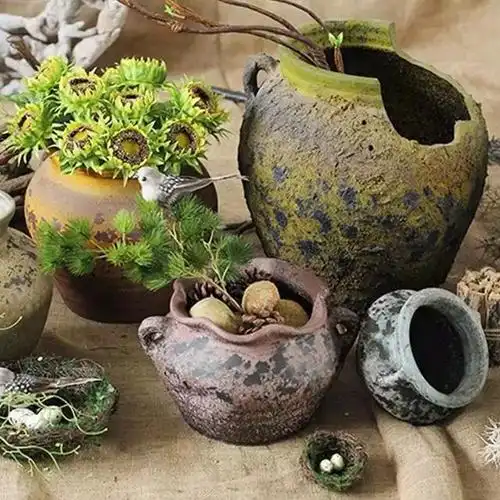 23款手工破罐花盆景观,以后还是别摔了,破罐子留着还有用呢