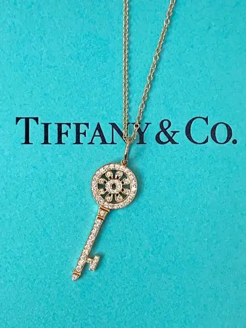 全新78tiffany蒂芙尼太阳花项链满钻玫瑰金