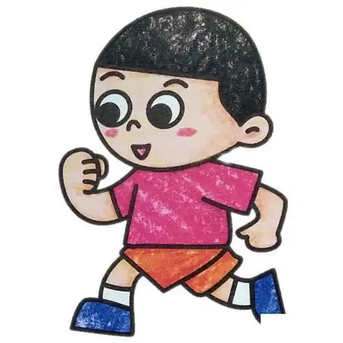 儿童简笔画跑步小人
