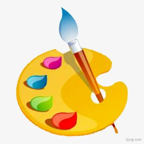 绘画调色盘png素材透明免抠图片卡通手绘