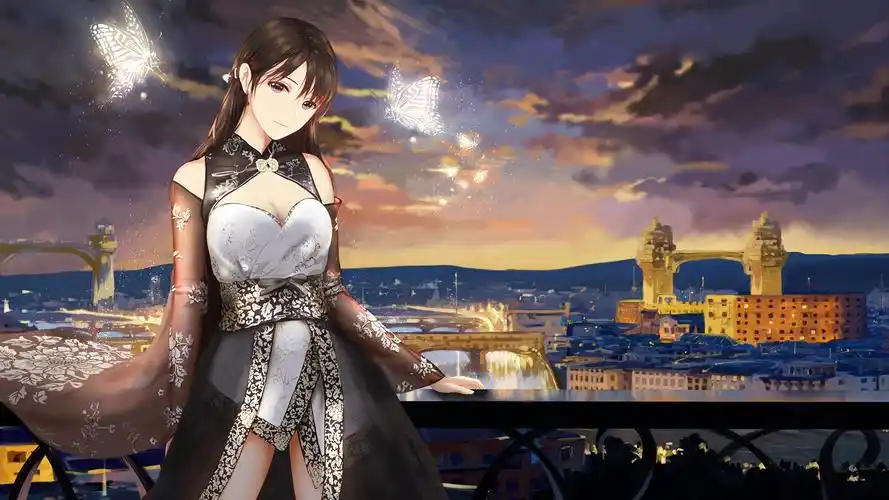 性感唯美动漫美女插画桌面壁纸