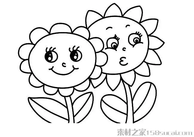 向日葵卡通简笔画图片