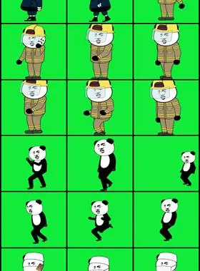 广州去看看动画教程素材库抖音ae/an沙雕动画素材制作蘑菇头熊猫人