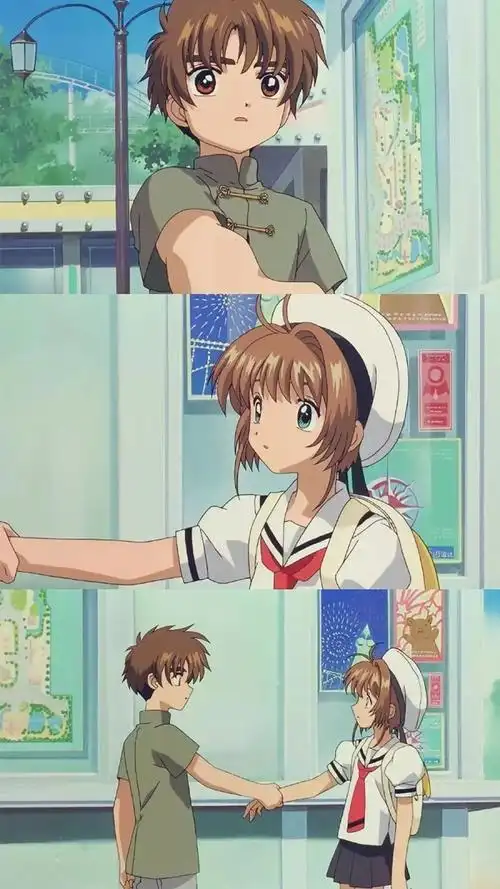 魔卡少女樱李小狼小樱动漫三格壁纸