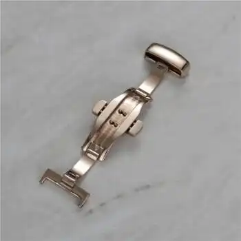 表扣 男女手表皮带蝴蝶扣表带 玫瑰金 18mm