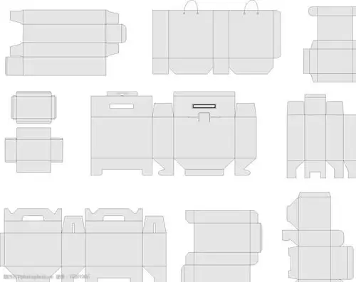 各种纸盒包装展开图图片