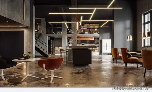 合肥黑色工业风工装会所设计效果