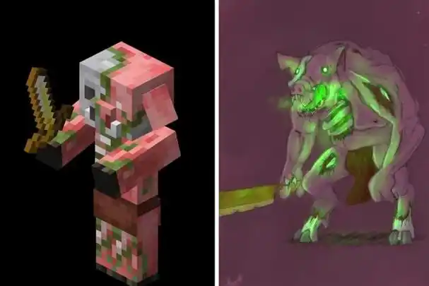 我的世界:mc里6种怪物,更加真实的样子,恶魂真的是"鱿鱼"?