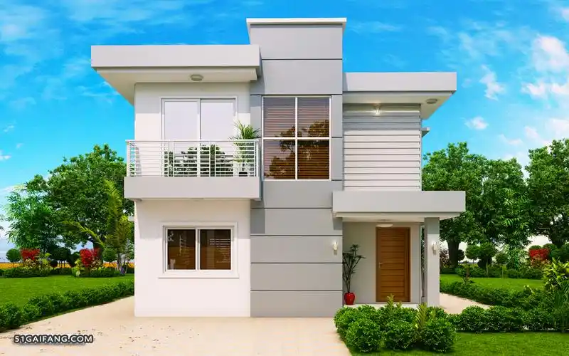 农村自建房15万元二层小楼图,简约现代风 - 盖房知识 - 盖房圈