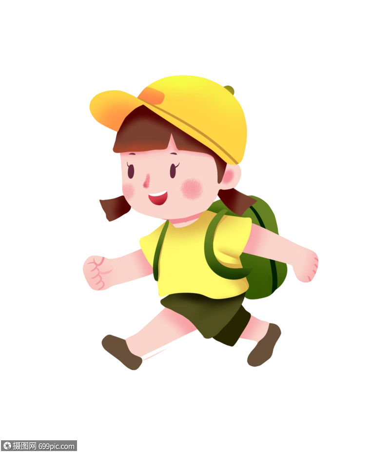 卡通人物走路女孩图片