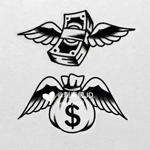 oldschool手稿美式纹身拼接纹身黑白纹身