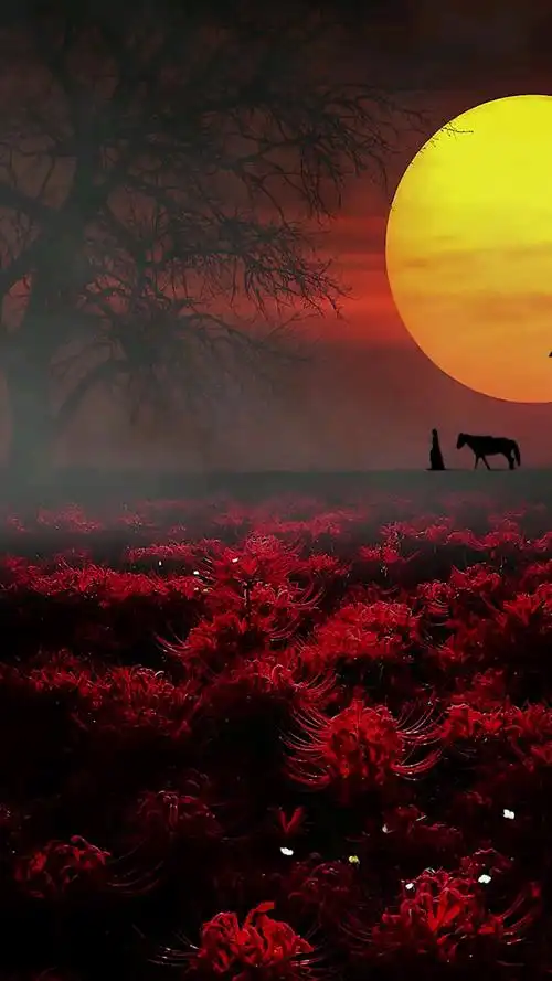 唯美意境#一夜一月一场梦,一人独自随西风.