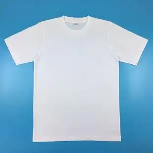 工厂定制tc面料漂白色男装短袖空白t恤出口外贸可印字广告衫