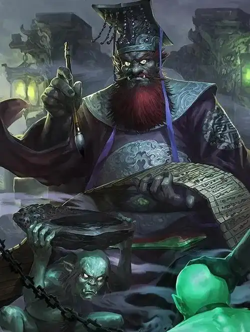 五官王居住在地狱太和宫,位居坎宫,尊居子位,执掌滨冷地狱,权衡冰雪之