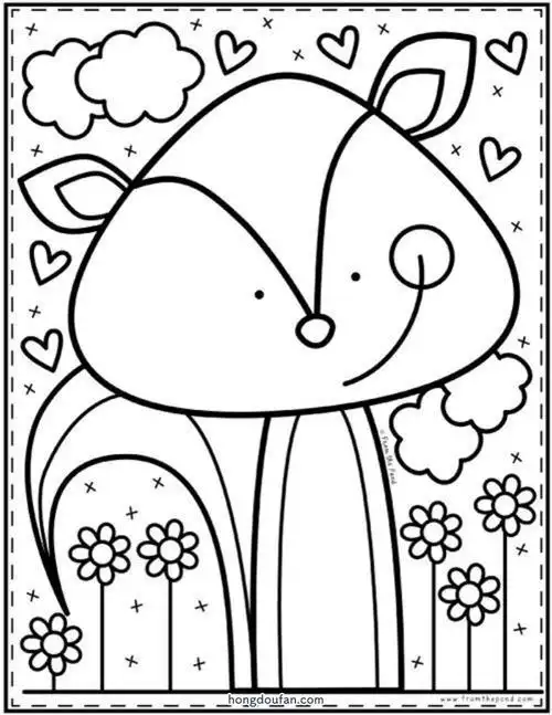 卡通小松鼠涂色填色图片大全