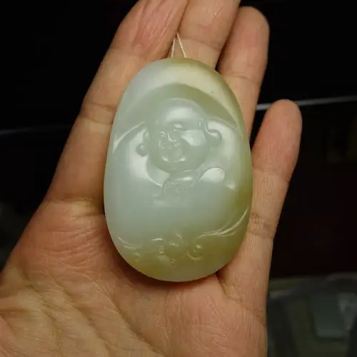 梁飞雄玉雕工作室新款和田玉弥勒佛佛公笑佛吊坠牌子项链挂件饰品