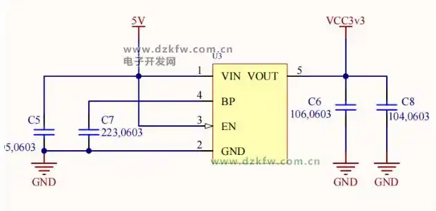 5v转3.3v稳压电路