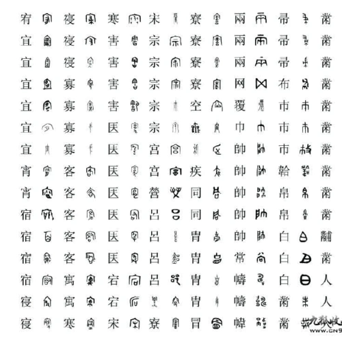 金文与楷书对照表