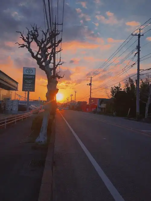 街の夕阳