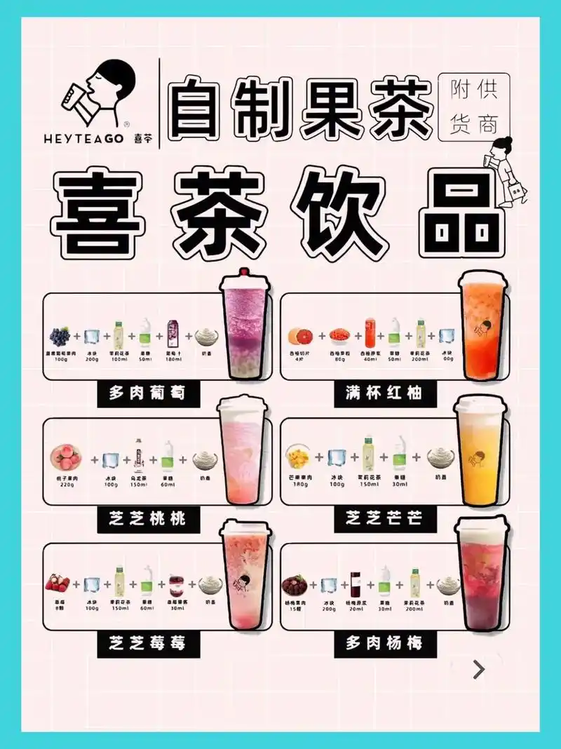 736款喜茶热门果茶自制教程!附内部配方!#自制饮品 #网红饮 - 抖音