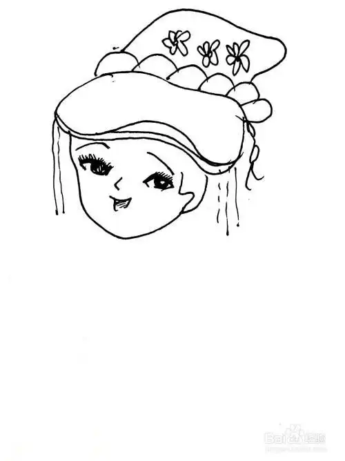 羌族女孩儿服饰简笔画怎么画