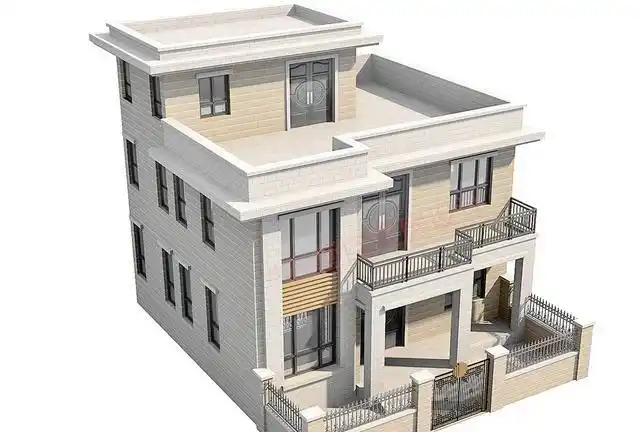 占地114平的二层平顶别墅,露台花园尽显洋气!农村超实用户型