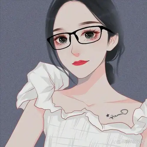 女神节手绘头像女生内心越简单生活越幸福