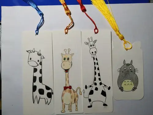 彩铅之长颈鹿书签