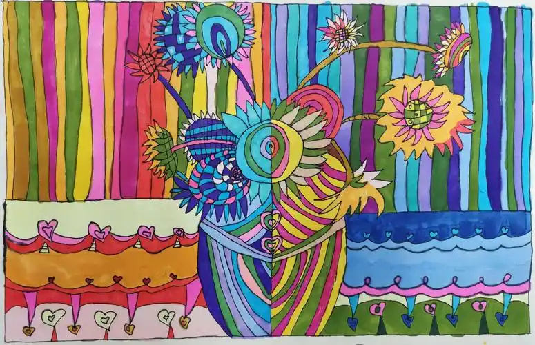 洛阳幼儿师范学校1607,1608,1609《装饰画教学》部分优秀学生作品展