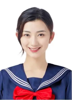女生海军风证件照一寸照