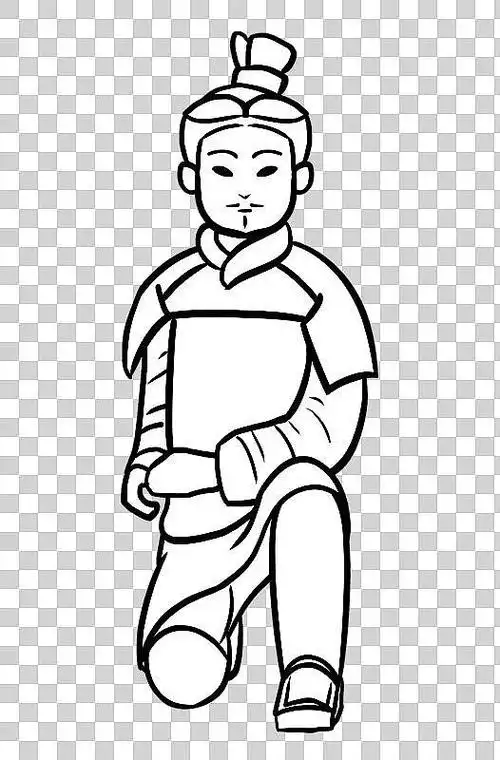 西安著名建筑线稿插画下载