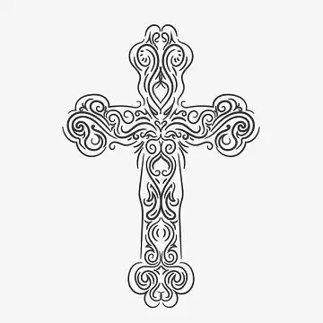 手绘创意十字架花纹
